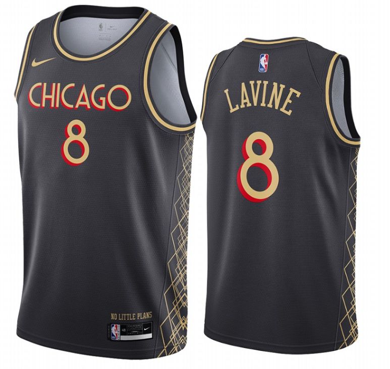 Men Chicago Bulls 8 Lavine Black Nike City Edition NBA Jerseys